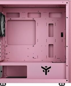 iTek LIFLIG P41 Gaming-Gehäuse Pink – Micro-ATX Mini-Tower mit Tempered Glass und ARGB