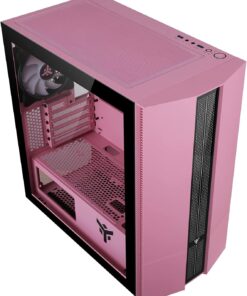 iTek LIFLIG P41 Gaming-Gehäuse Pink – Micro-ATX Mini-Tower mit Tempered Glass und ARGB