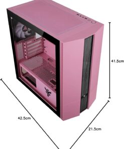 iTek LIFLIG P41 Gaming-Gehäuse Pink – Micro-ATX Mini-Tower mit Tempered Glass und ARGB