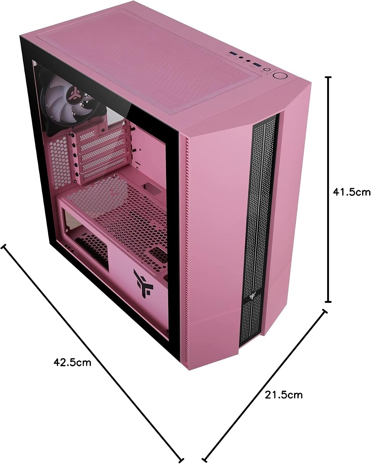 iTek LIFLIG P41 Gaming-Gehäuse Pink – Micro-ATX Mini-Tower mit Tempered Glass und ARGB