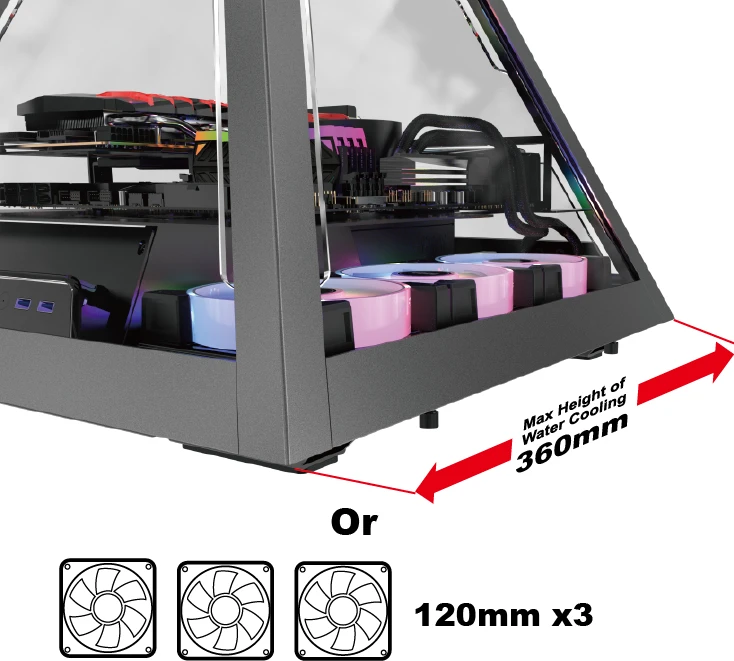 Gebrauchtes AZZA Pyramid 804 PC Gehäuse kaufen Extravagantes Show-Case