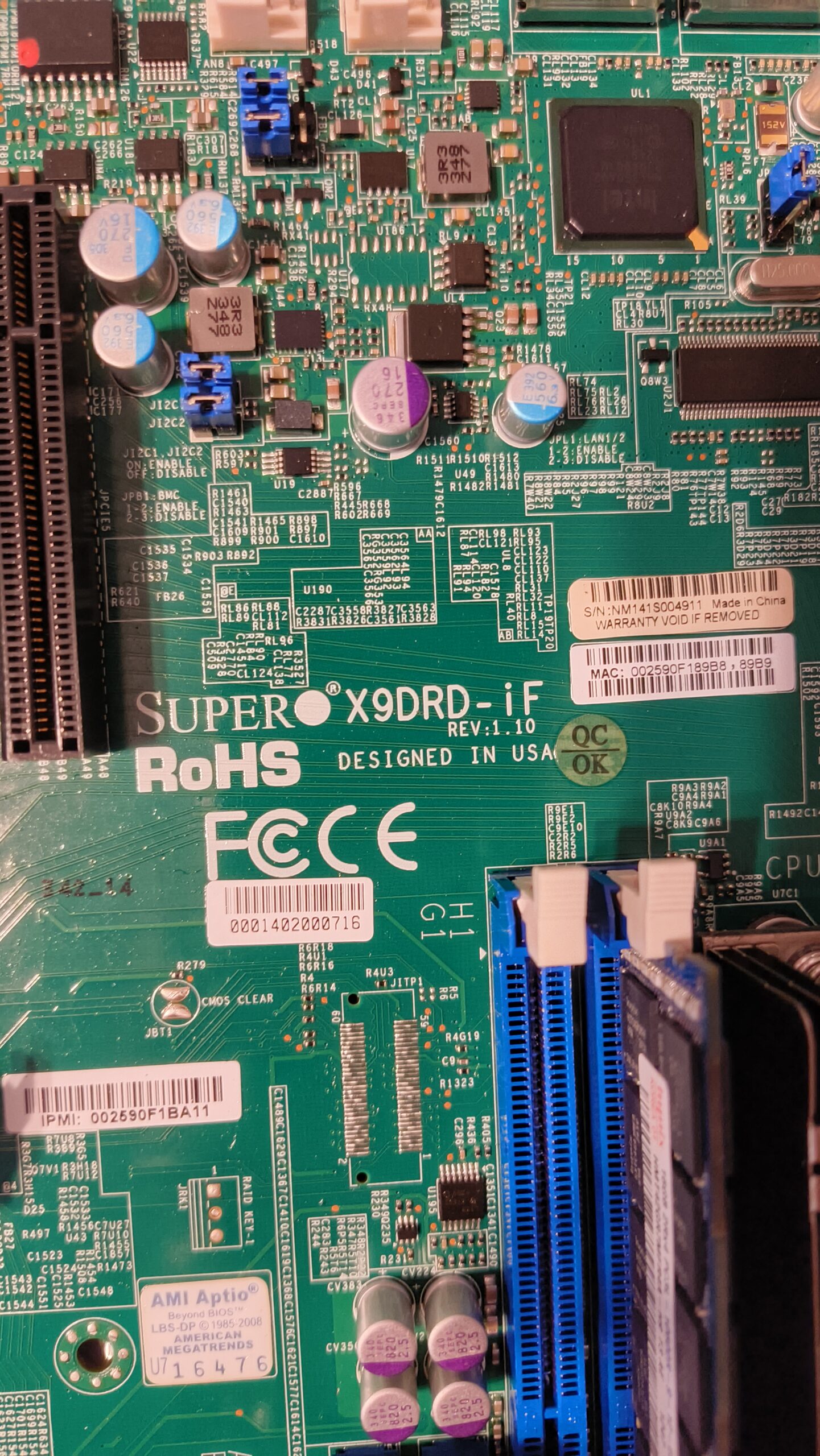 B-Ware - Supermicro X9DRD-iF mit Dual Xeon E5-2660V2 und 80GB DDR3