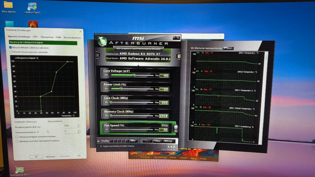 Acer Nitro RX 9070 XT: Hotspot senken mit MSI Afterburner